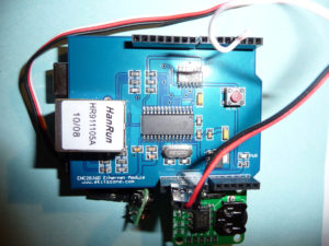 Le shield Ethernet connecté sur l'Arduino