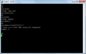 Envoi d'un message simple par commandes AT.