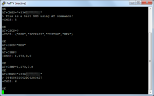 Envoi d'un message Unicode par commandes AT.